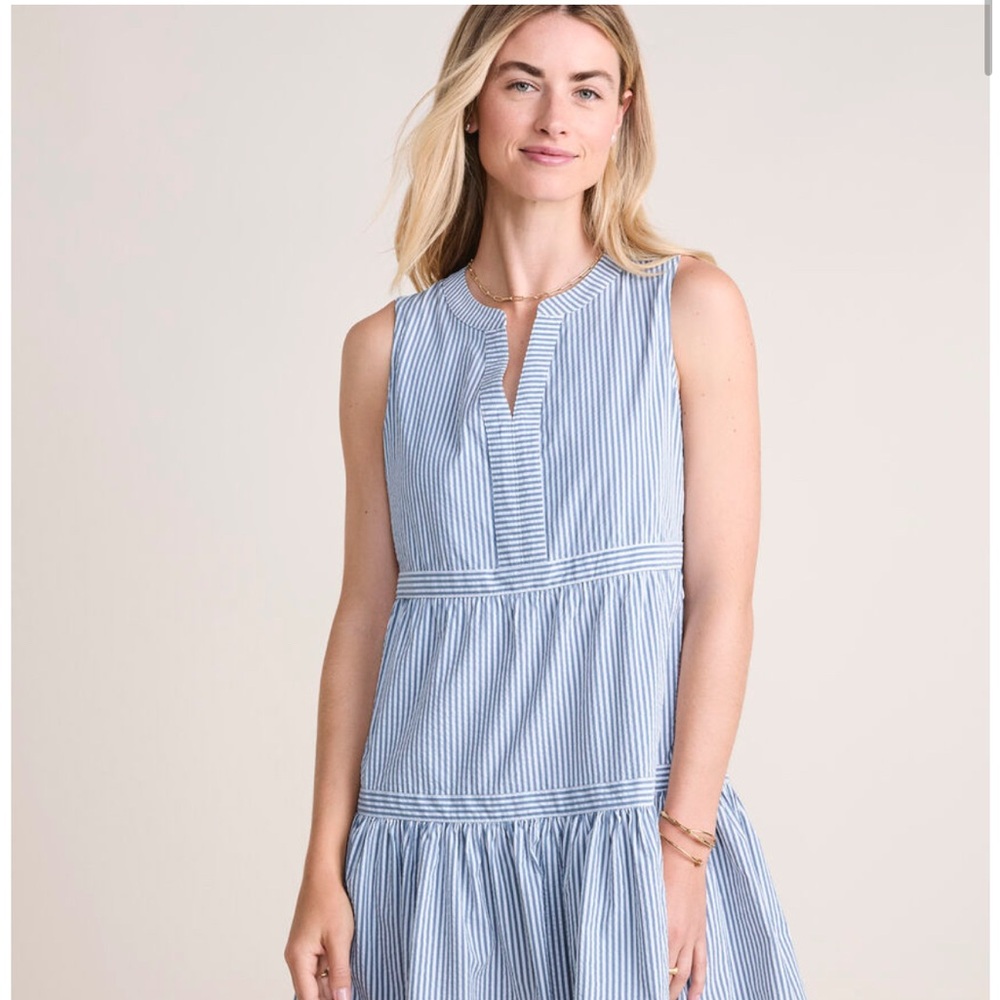 Vineyard Vines Harbor Seersucker Tiered Dress